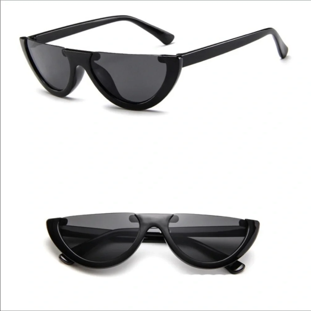 Jamie Half FRAME Black Grey Lense Sunnies Sunglasses
